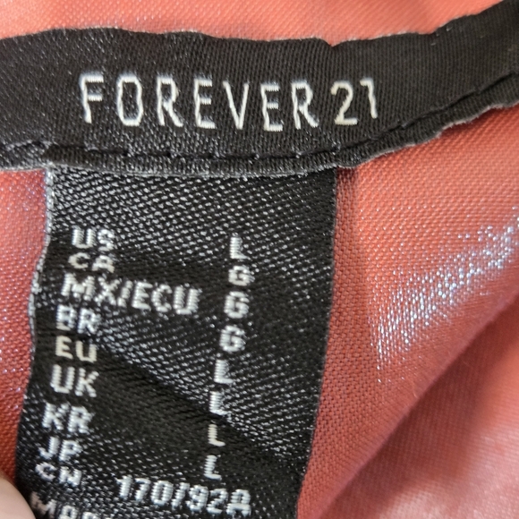 NWT F21 Y2K Bridal Cocktail Party Wedding Guest Elegant Satin Slip Dress Coral L - Picture 8 of 11